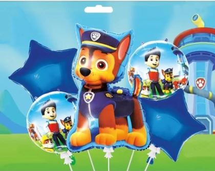 თათების პატრულის ჰელიუმის ბუშტების ნაკრები 5ც