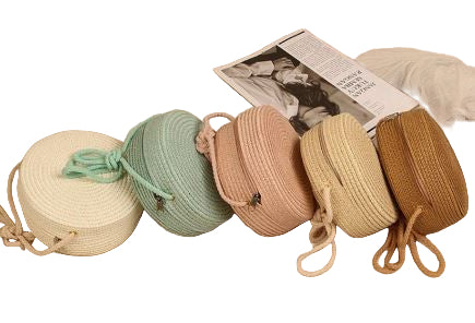 ჭილოფის ჩანთა მრგვალი პატარა