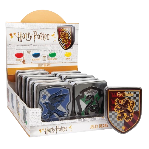 ჰოგვორტსის სახლების კლუბების კანფეტები თუნუქის ქილაში