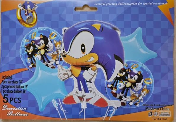 სონიკის ჰელიუმის ბუშტების ნაკრები 5ც