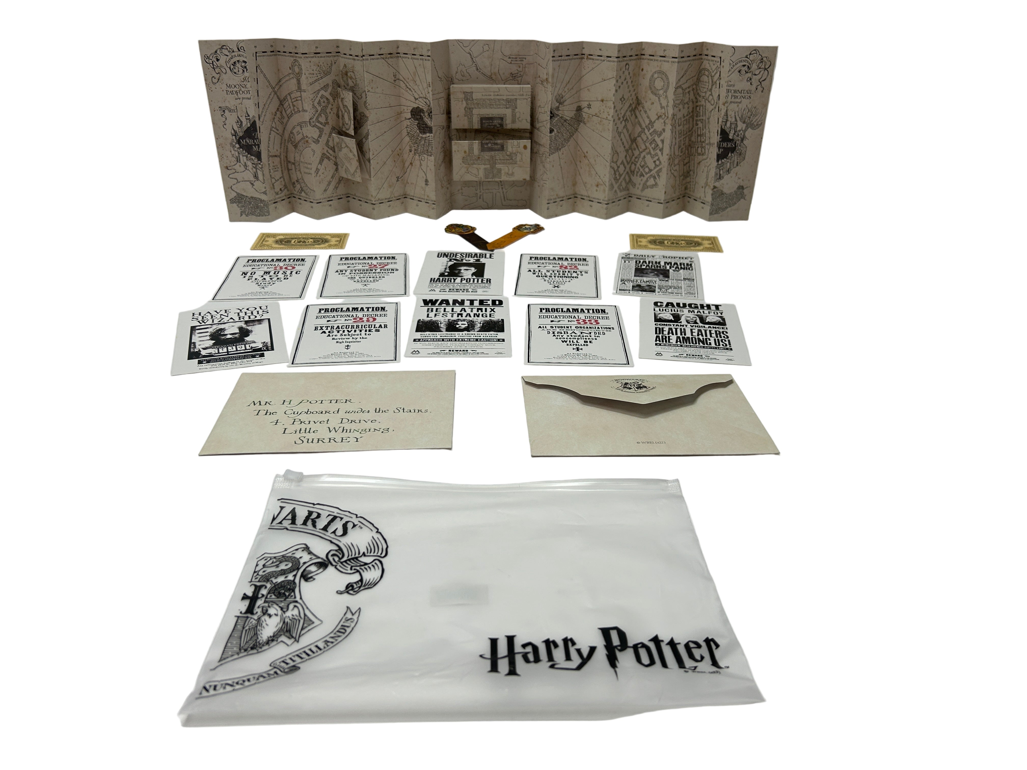 ონავართა რუკის ჰოგვორტსის წერილის და ბილეთის ნაკრები