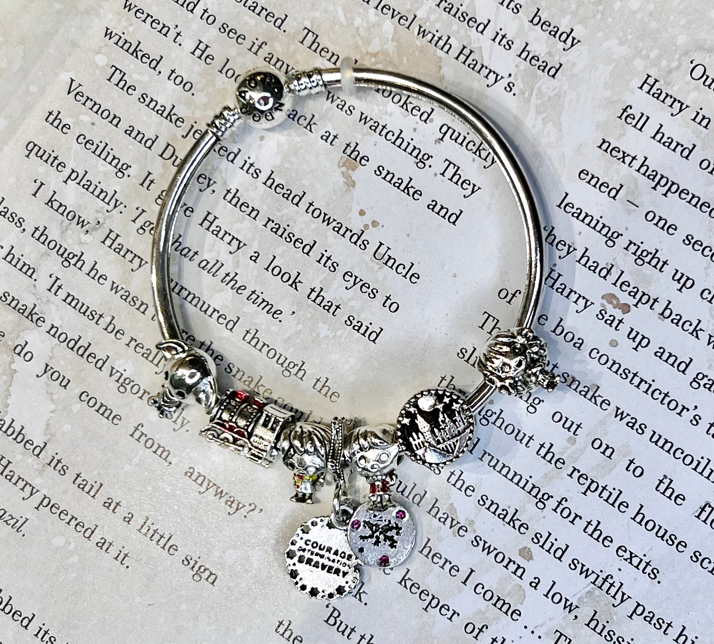 ჰარი პოტერის სამაჯური პანდორას შესაკრავით რგოლზე 9 ჩარმით