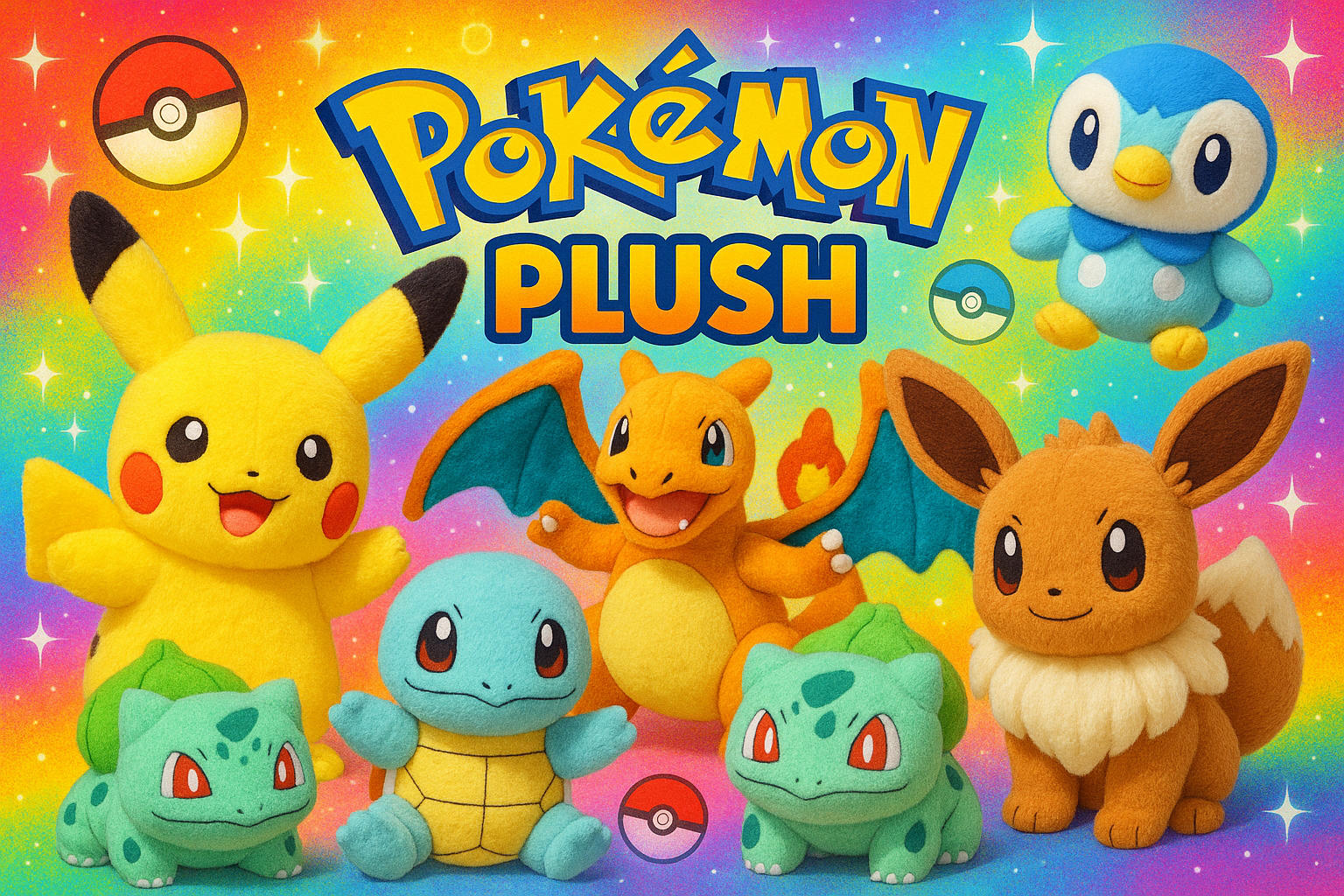 Colorful Pokemon Plush Banner