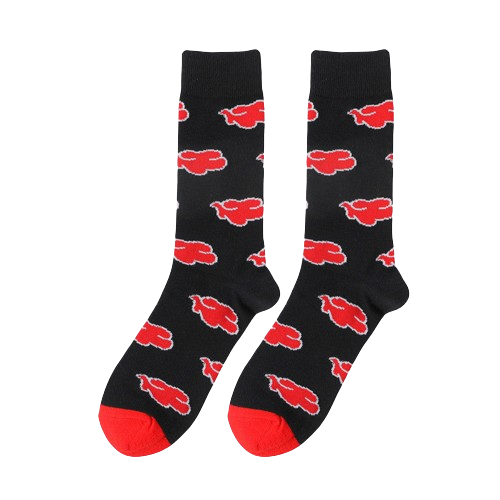 Akatsuki socks - with red clouds