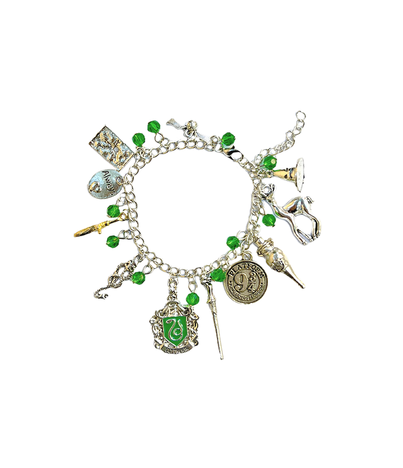 Slytherin Bracelet With Charms