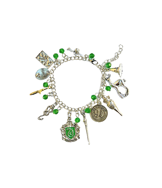 Slytherin Bracelet With Charms