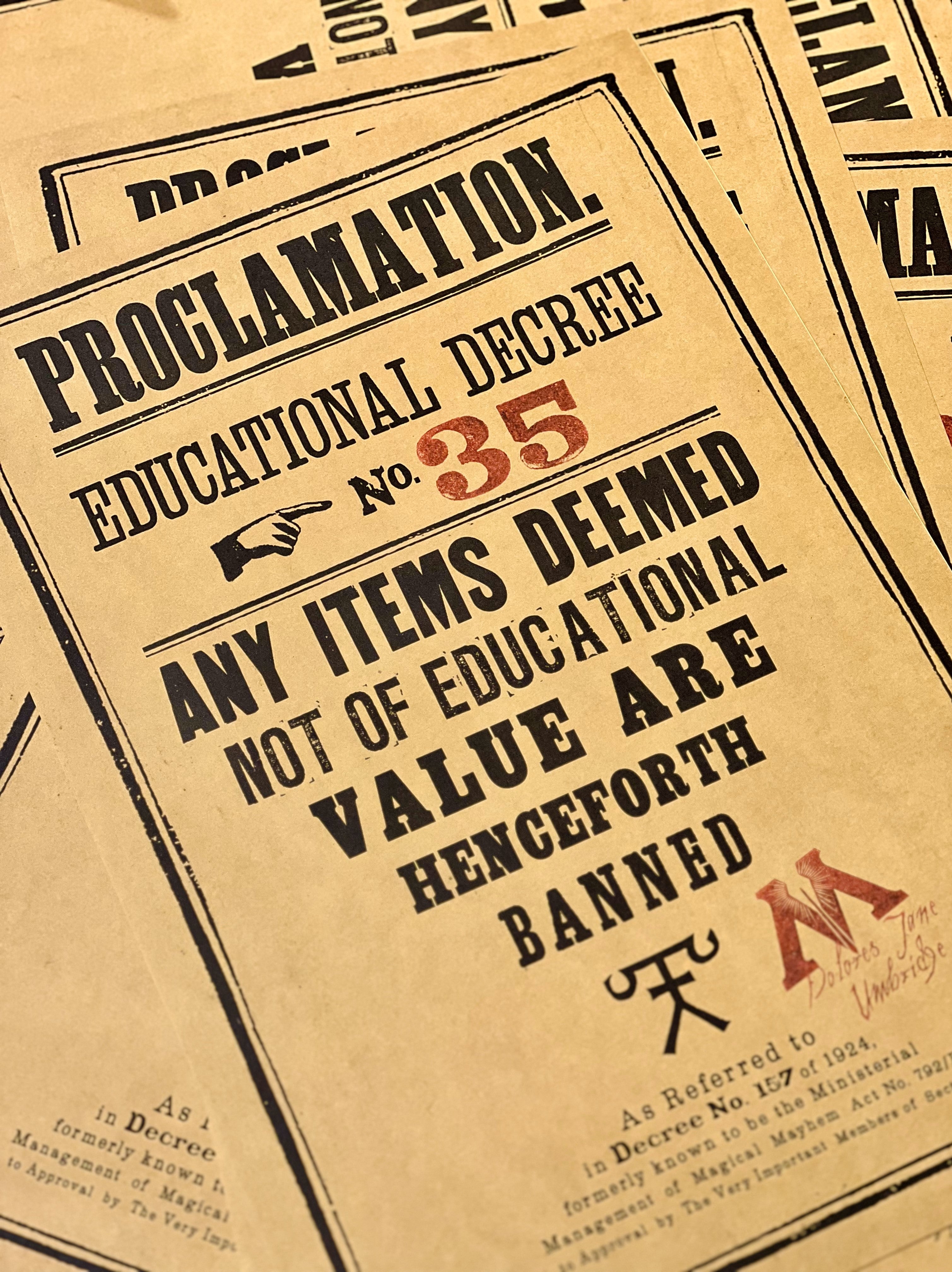 Proclamation #35: On Non-Educational Items