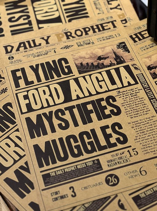 Daily Prophet: Flying Ford Anglia Surprises the Muggles