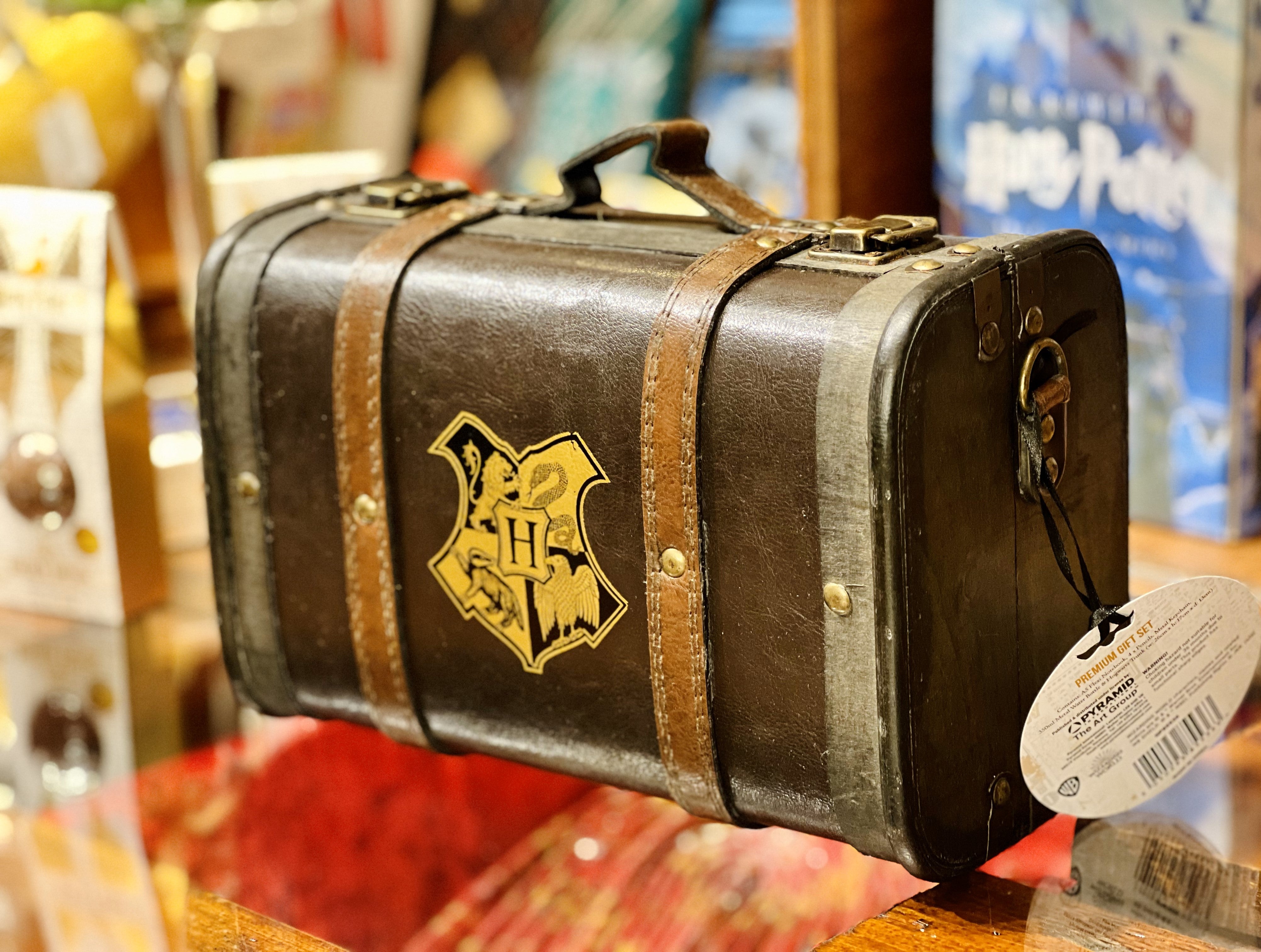 Hogwarts freshman set in a wooden suitcase