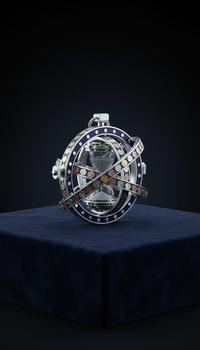 Time-Turner necklace with moonlit silver