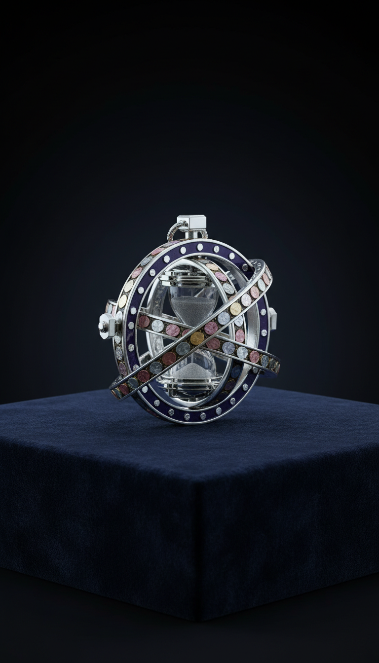 Time-Turner necklace with moonlit silver