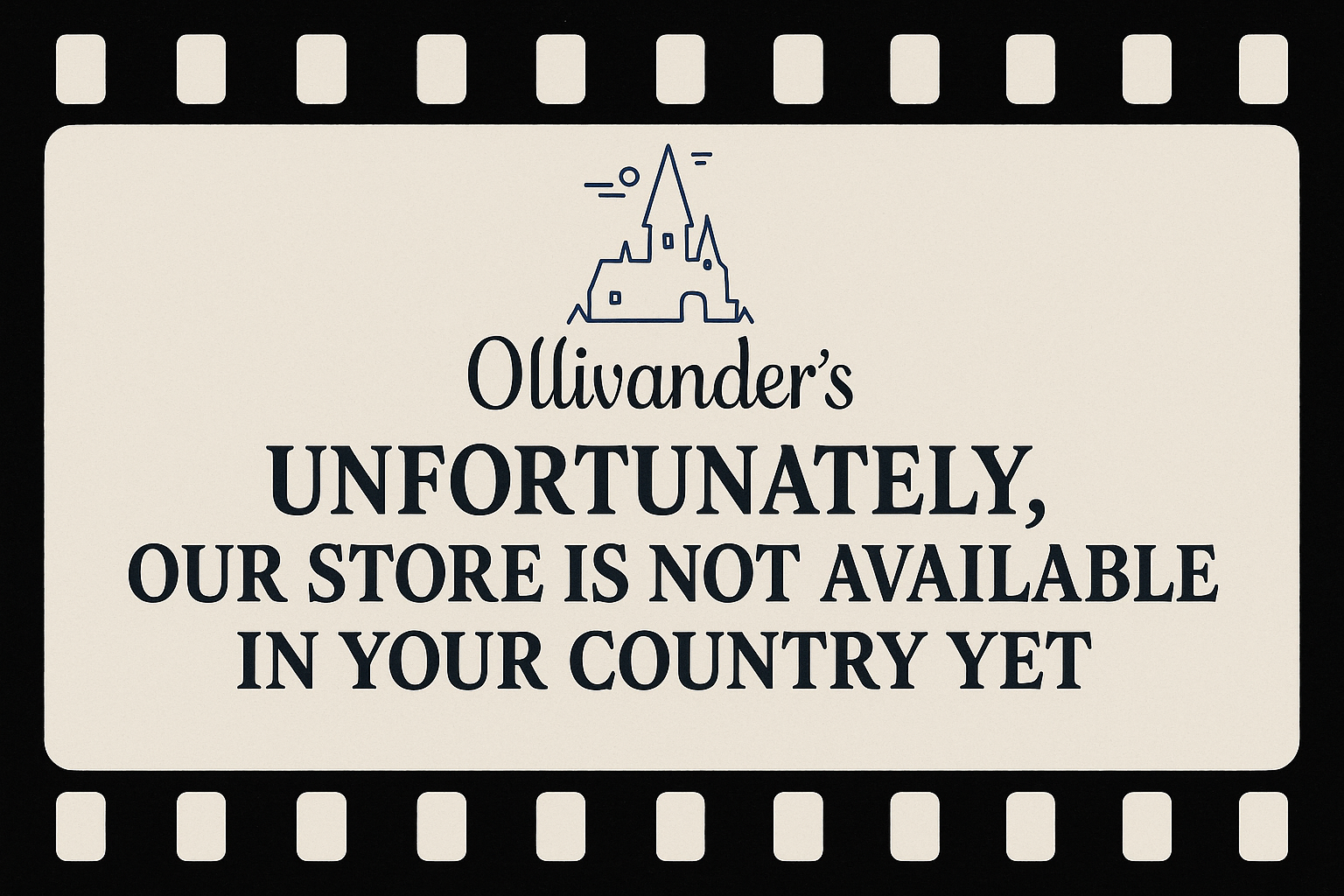 Film strip style unavailability banner