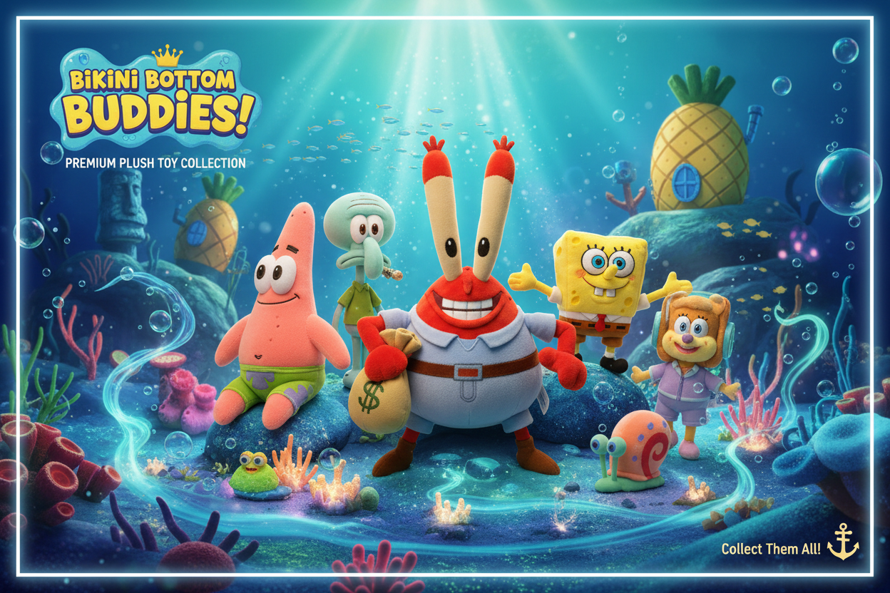 SpongeBob SquarePants Plush Toys Banner - Featuring Mr