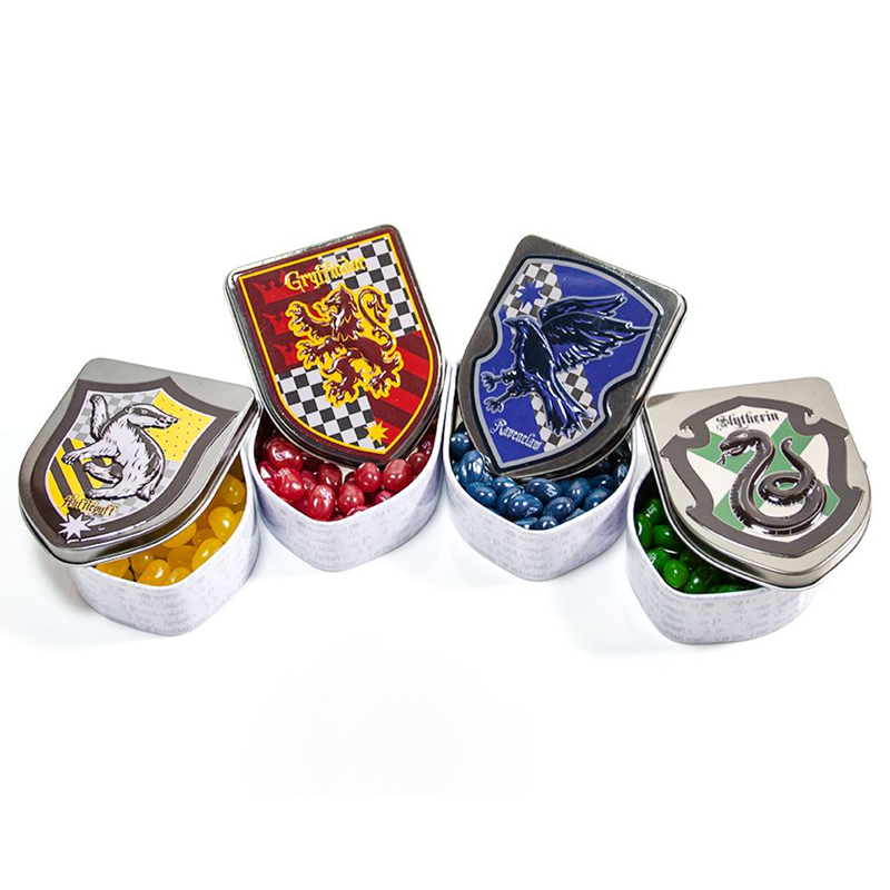 Hogwarts house club candies in tin cans